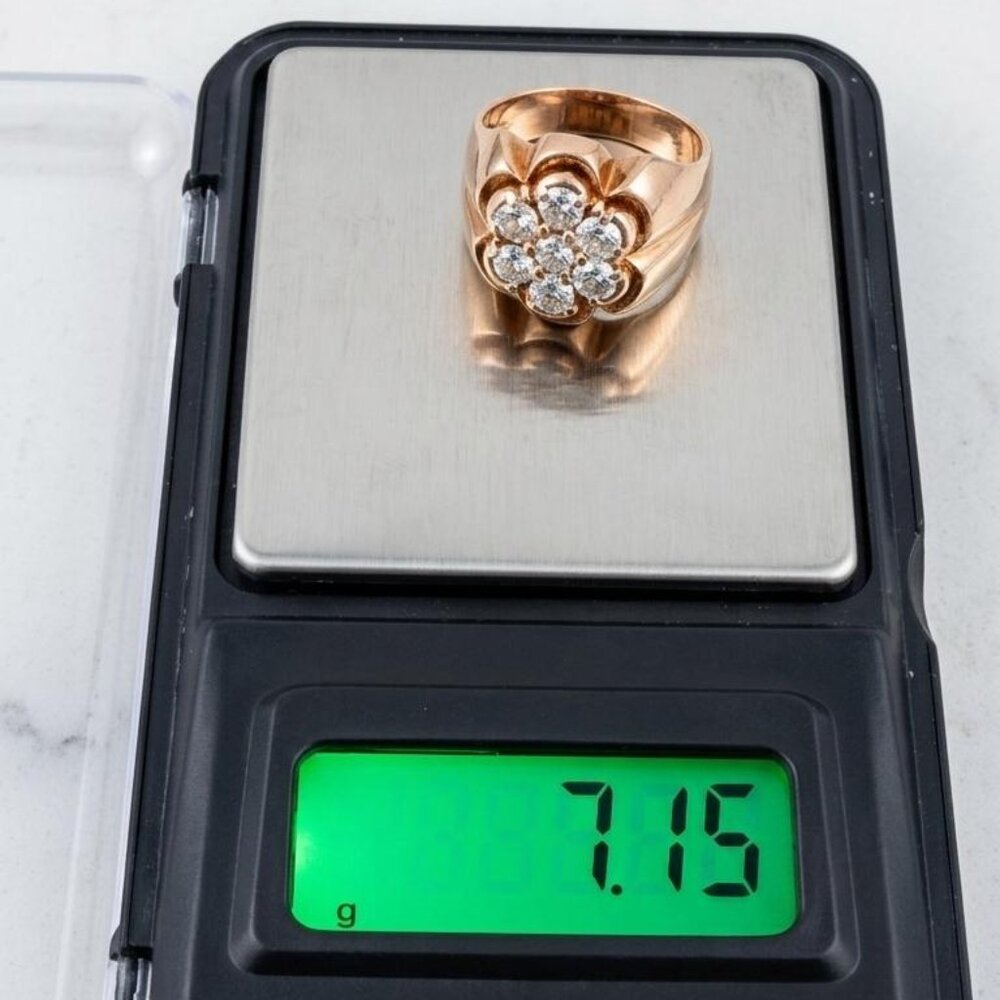 Vintage 14K Gold Diamond Cluster Ring .50 CTW 7.15g Size 8 Estate Fine Jewelry - Picture 4 of 8